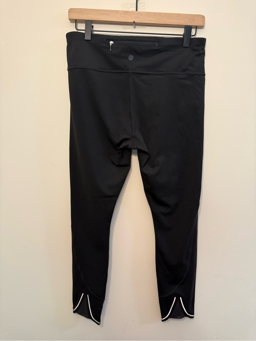 Athleta Black Reflective-Hem Performance Leggings